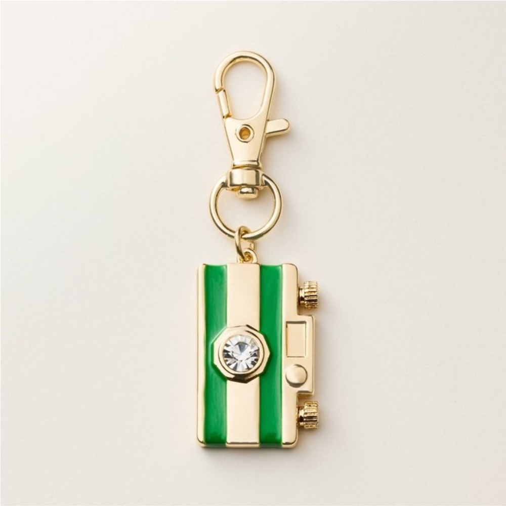 NWT KATE SPADE X TARGET Gold and Green Camera Bag Charm Keychain